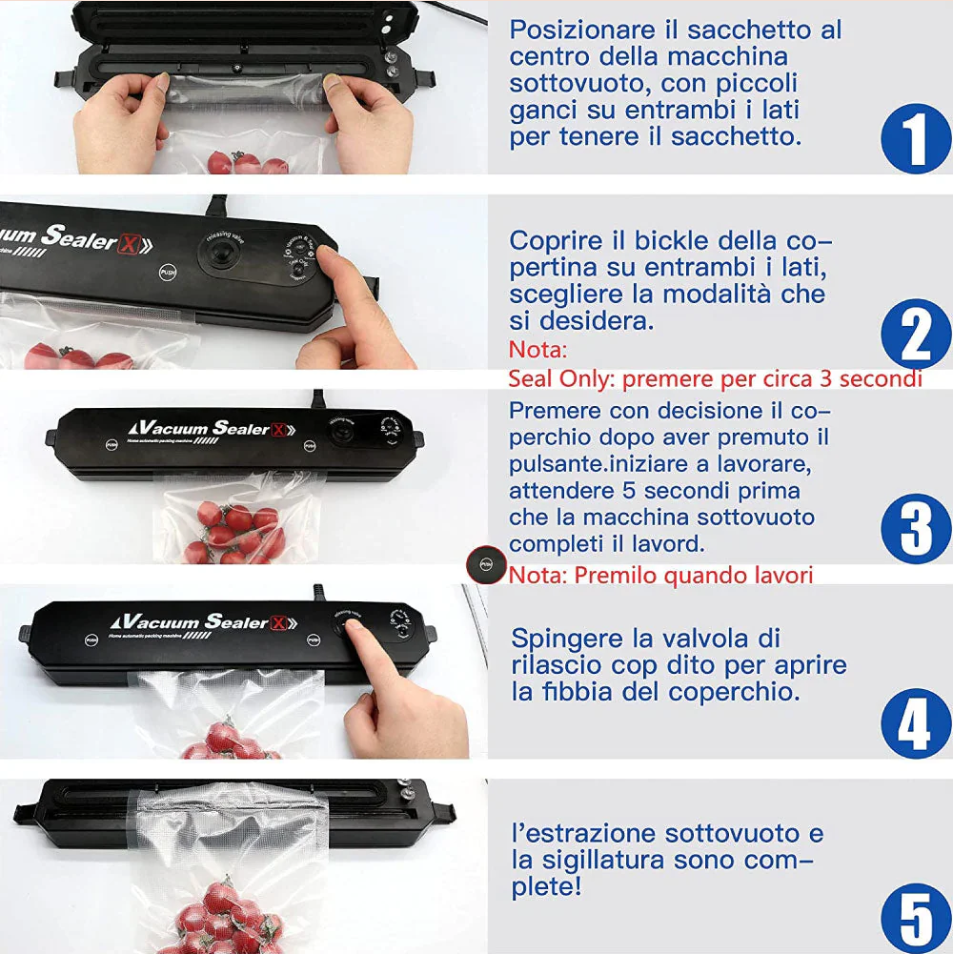 Macchina sottovuoto per alimenti freschi