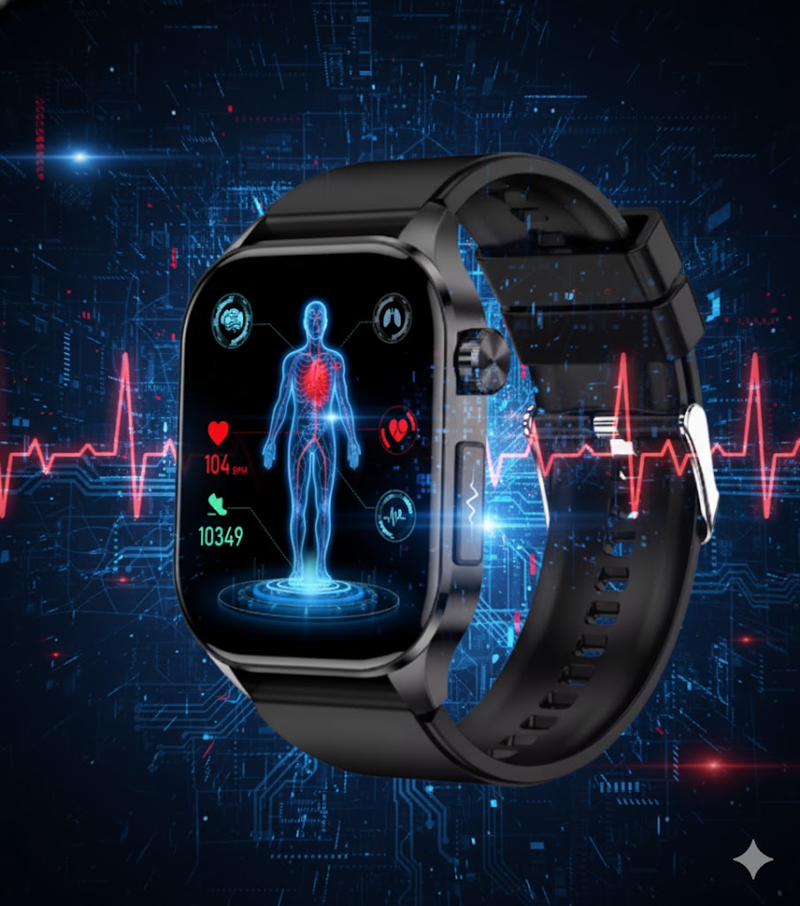 Kit GlucoMax™ – Dispositivo di Monitoraggio Glicemico Non Invasivo + Smartwatch per la Salute Completo