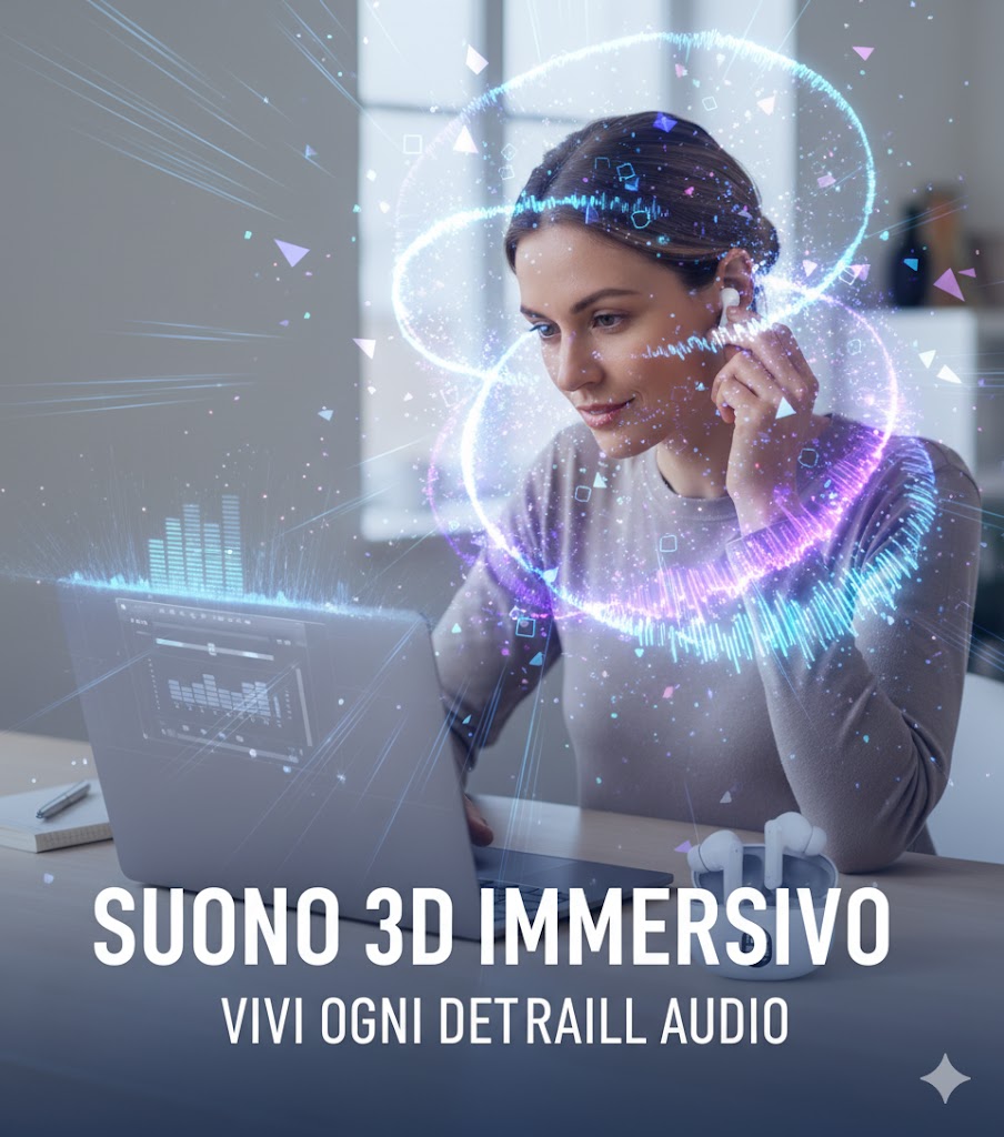 Cuffie wireless, Bluetooth, senza fili, a lunga distanza, audio 3D